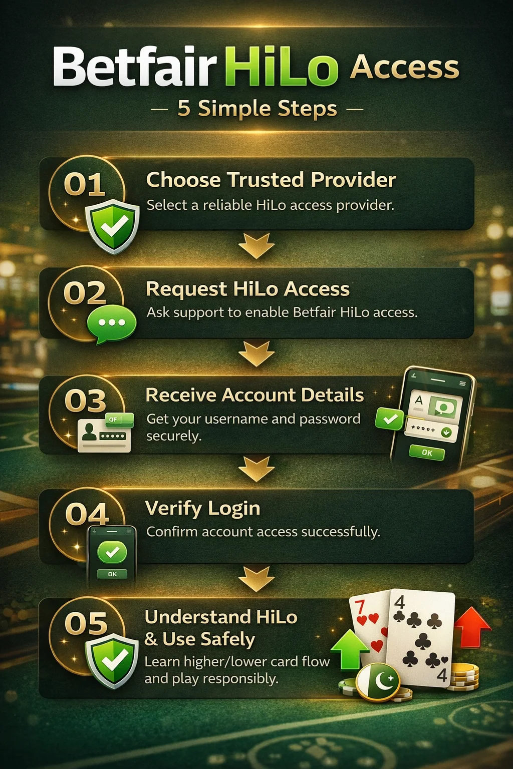 Betfair HiLo betting ID step by step setup guide for Pakistan users