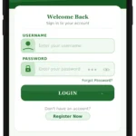 BetPro Exchange ID Pakistan login screen on Android phone showing username and password fields with green login button