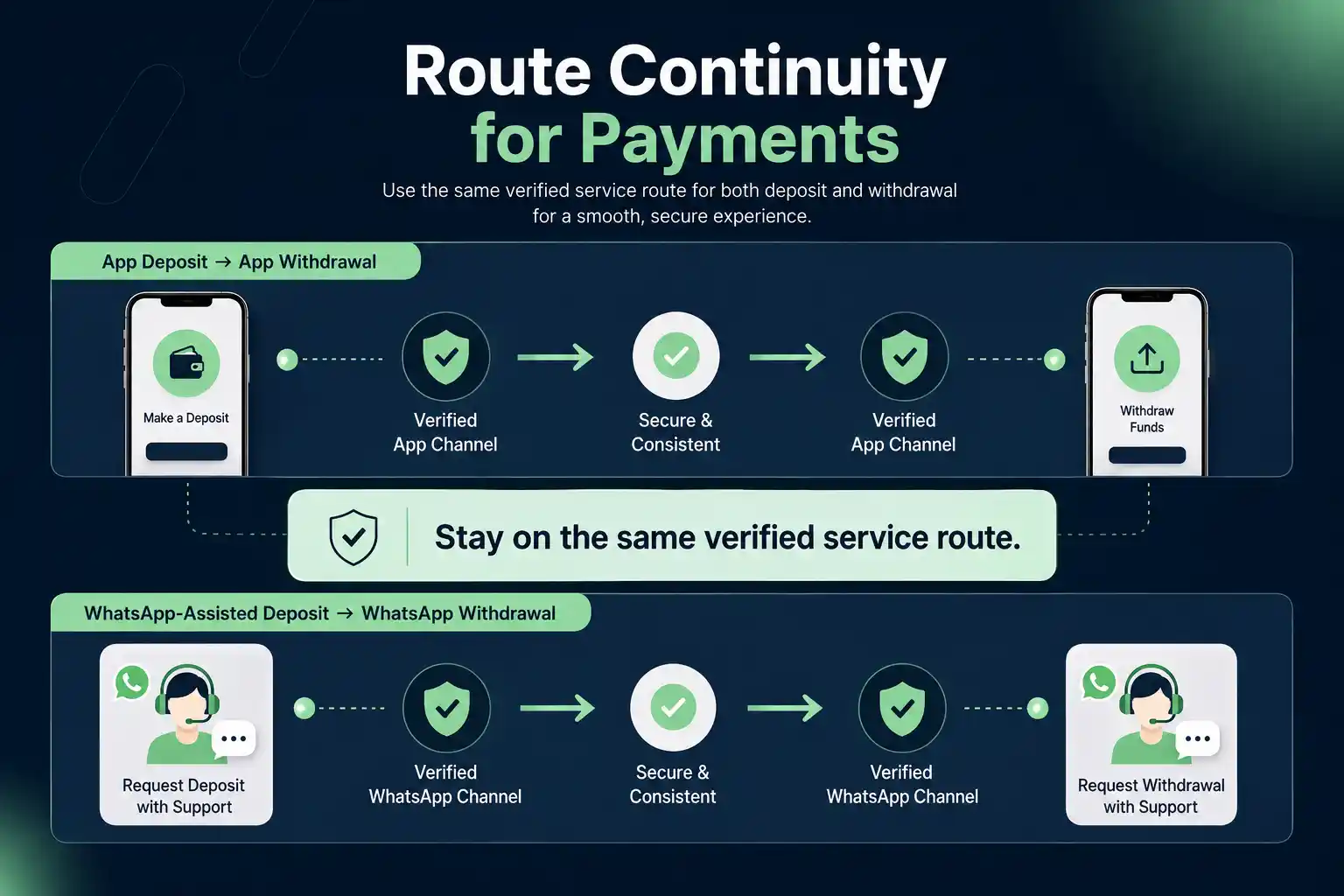 BPexch deposit and withdrawal route continuity for app and WhatsApp